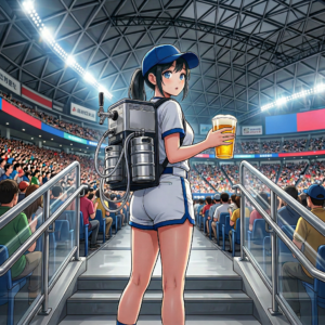 野球場の売り子さん