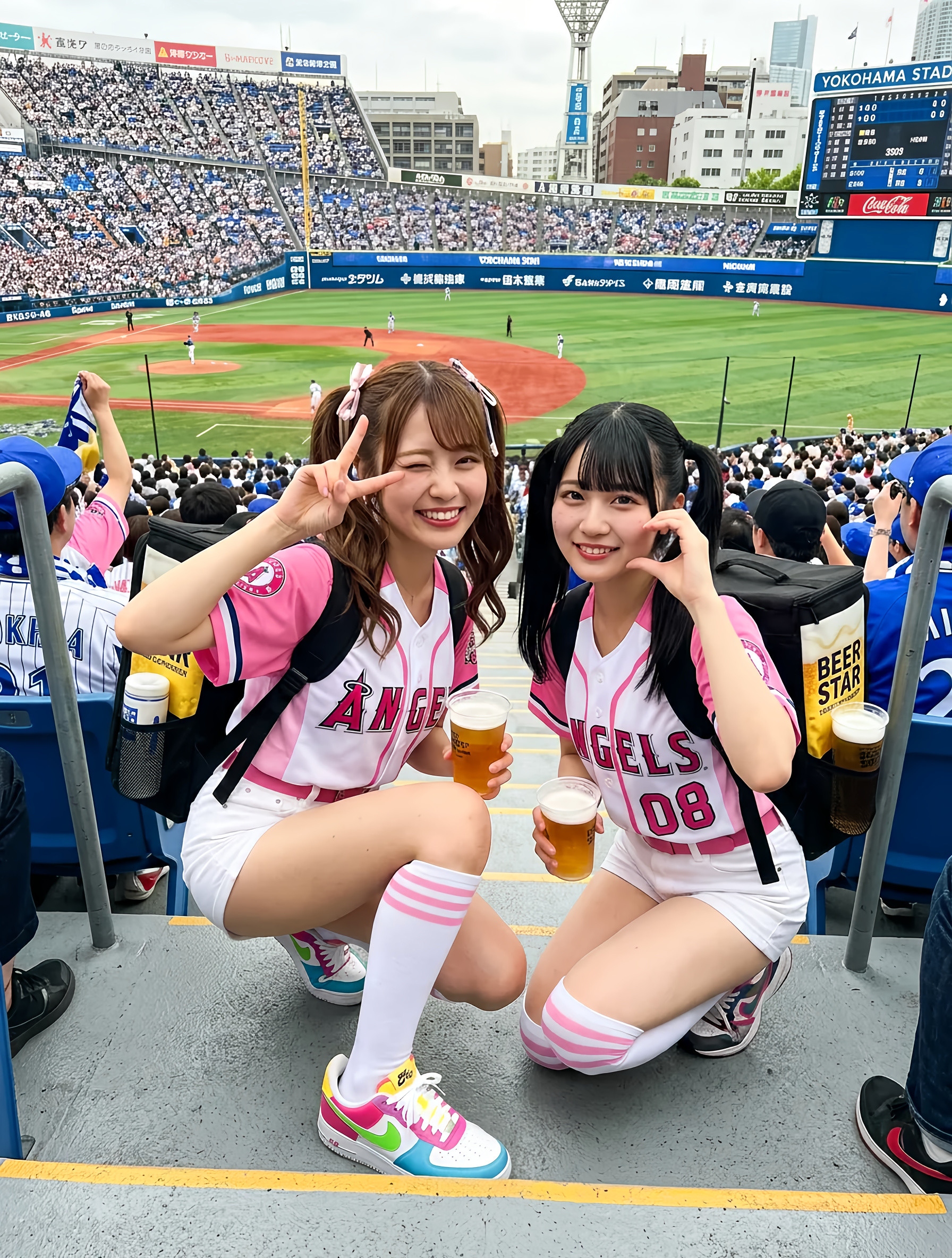 横浜スタジアムの売り子さんペア