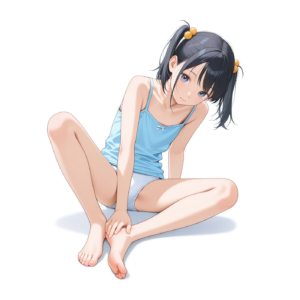 着替えもせずにダラける娘