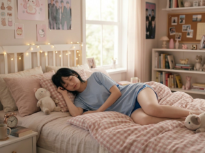 女学生の朝の様子