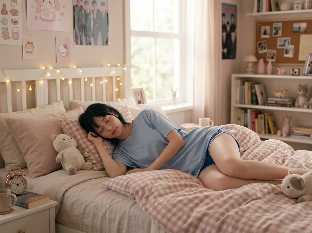 女学生の朝の様子